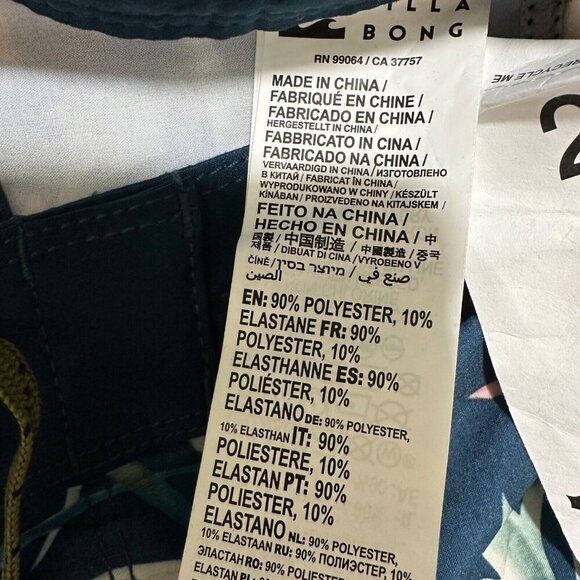 Billabong Big Boys Size 26 Blue Sundays Pro Mid Recycler Board Shorts Swim‎ NWT - Picture 8 of 8